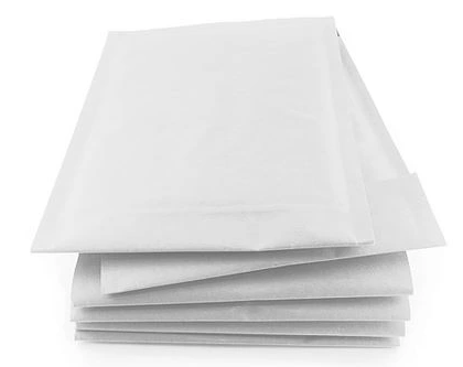 Biele bublinkové obálky