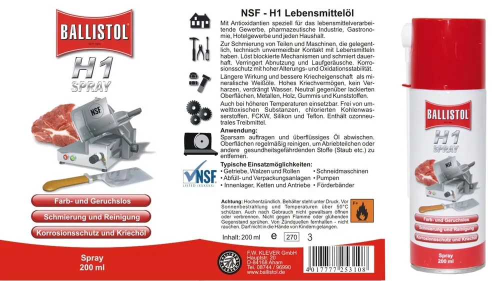 Ballistol H1 Potravinársky mazací olej 200ml